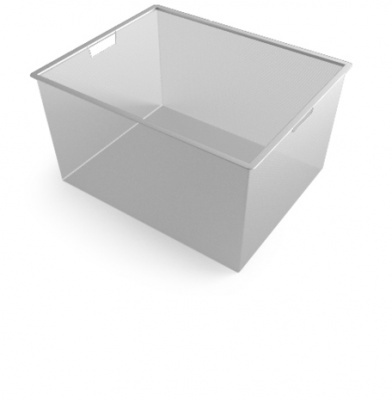 КОРЗИНА МЕЛКОСЕТЧАТАЯ НА 3 РЕЛЬСА, 527Х427Х285, МЕТАЛЛИК