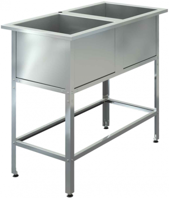 Ванна моечная “СТАНДАРТ” ВМЭ-2/400 Н (850х1000х500) (каркас нерж.)