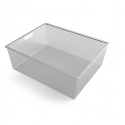 КОРЗИНА МЕЛКОСЕТЧАТАЯ НА 2 РЕЛЬСА, 527Х427Х185, МЕТАЛЛИК