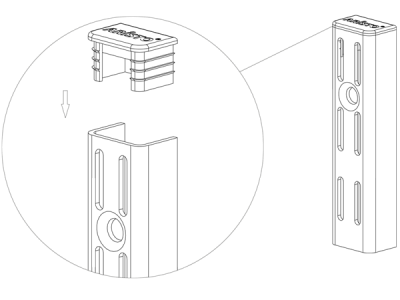 НАСТЕННАЯ НАПРАВЛЯЮЩАЯ ARISTO, L=2400 ММ, ЦВЕТ БЕЛЫЙ