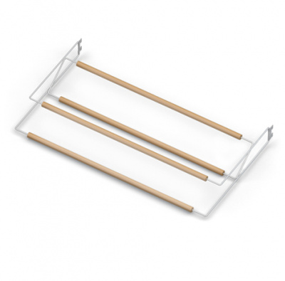 ПОЛКА ДЛЯ ОБУВИ ДВУХЪЯРУСНАЯ, СВЕТЛЫЙ ДЕКОР, L=607, БЕЛЫЙ