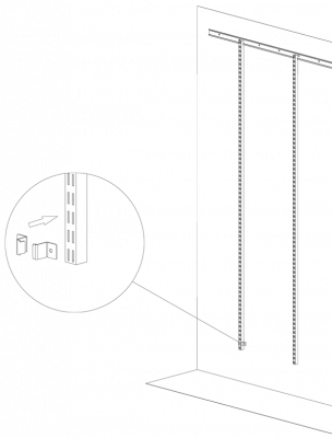 НАВЕСНАЯ НАПРАВЛЯЮЩАЯ ARISTO, L=1200 ММ, ЦВЕТ МЕТАЛЛИК