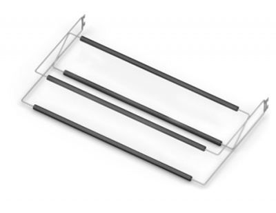 ПОЛКА ДЛЯ ОБУВИ ДВУХЪЯРУСНАЯ, ТЕМНЫЙ ДЕКОР, L=607, МЕТАЛЛИК